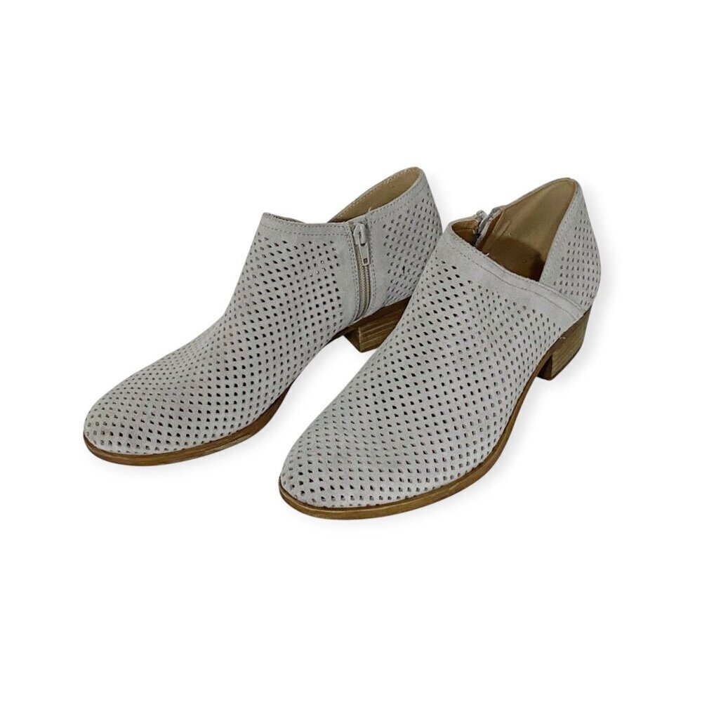 Lucky Brand Baylah2 Gray Suede Perforated booties, Size 9.5, SUMMER SALE